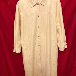 Vtg 1970s Count Romi Ultrasuede Women’s Size 16 Cream Button Long Duster Coat